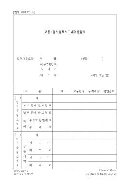고용보험보험료보고내역총괄표 고용보험보험료보고내역총괄표